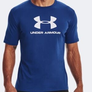 Under Armour Men's Sports Style Short Sleeve Logo Tee in Blue XL